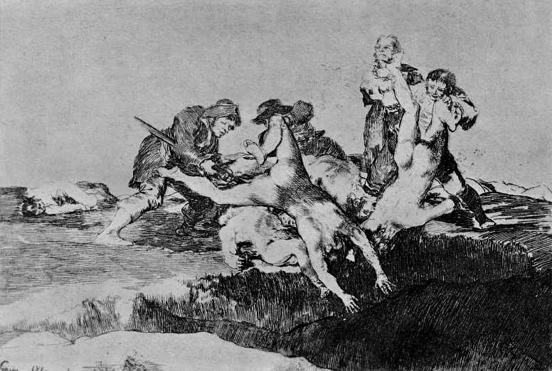 Francisco Goya. The series "disasters of war", page 27: Mercy