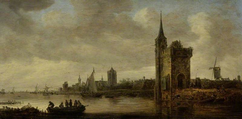 Jan van Goyen. River landscape with boats