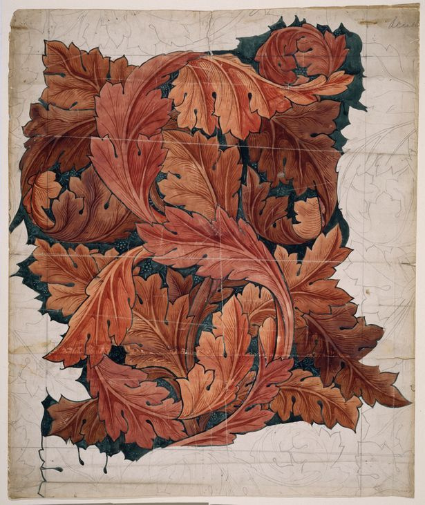 William Morris. Akant (Akanf). Design for fabric
