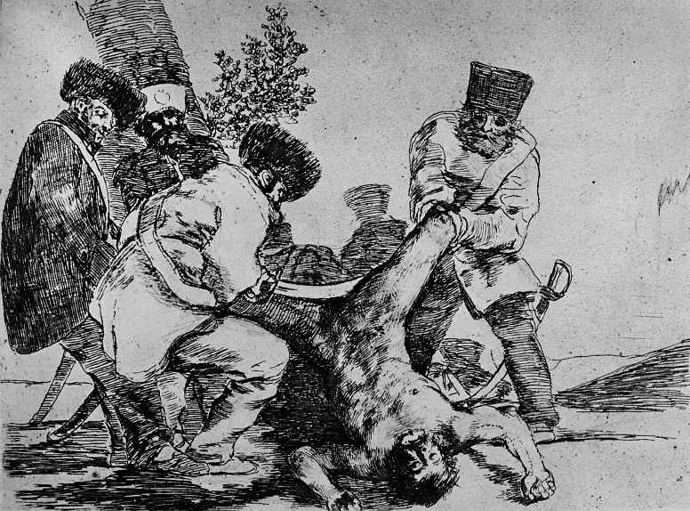 Francisco Goya. The series "disasters of war", page 33: is There a limit to crime