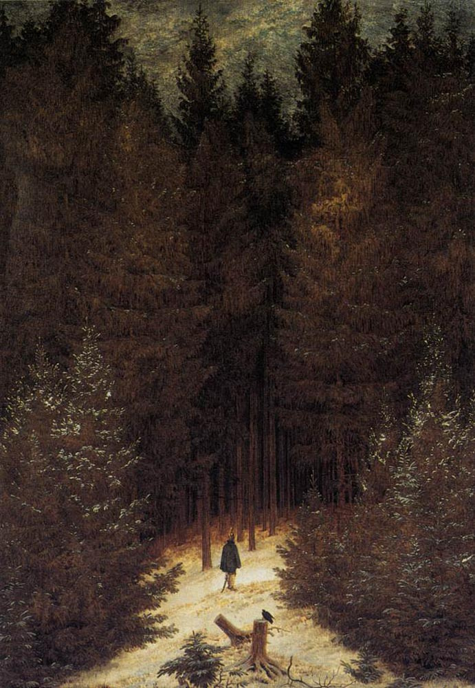 Caspar David Friedrich. Cuirassier in the forest