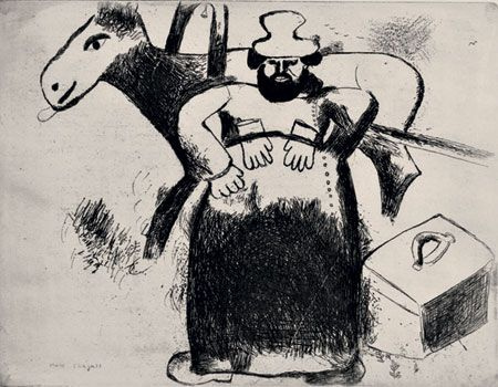 Marc Chagall. Illustration for "Dead souls." Selivan