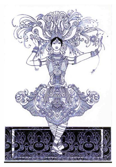 Lev (Leon) Bakst. Sketch of Tamara Karsavina's costume for the ballet "Firebird"