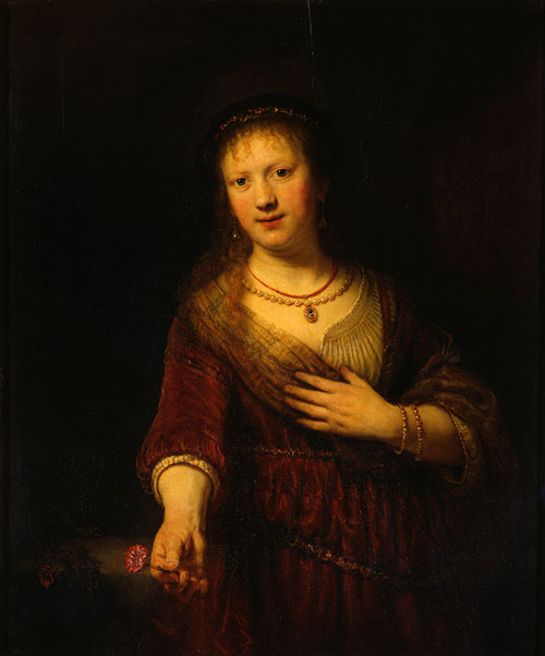 Рембрандт Харменс ван Рейн. Саския с красным цветком