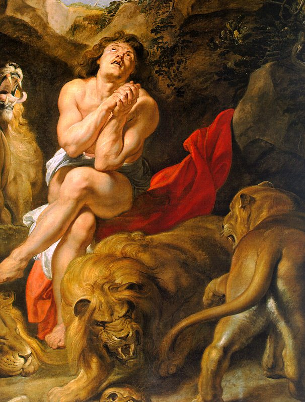 Peter Paul Rubens. Daniel in the pit with the lions (detail)