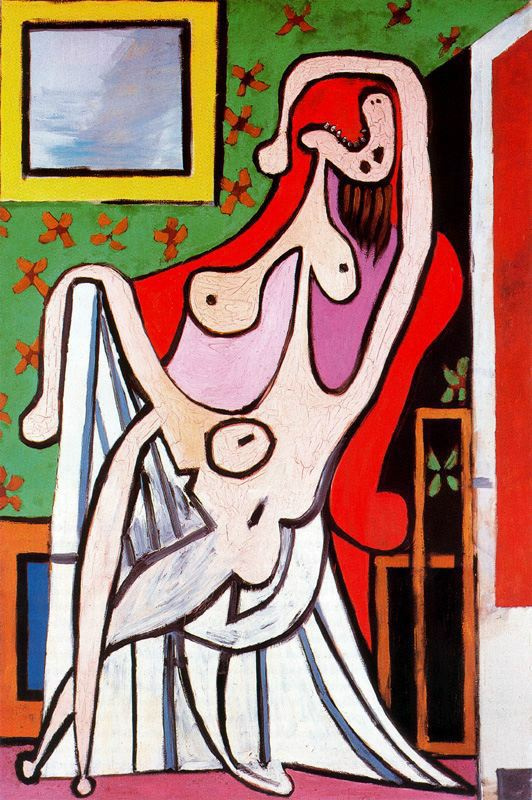 Pablo Picasso. Nude in a red armchair