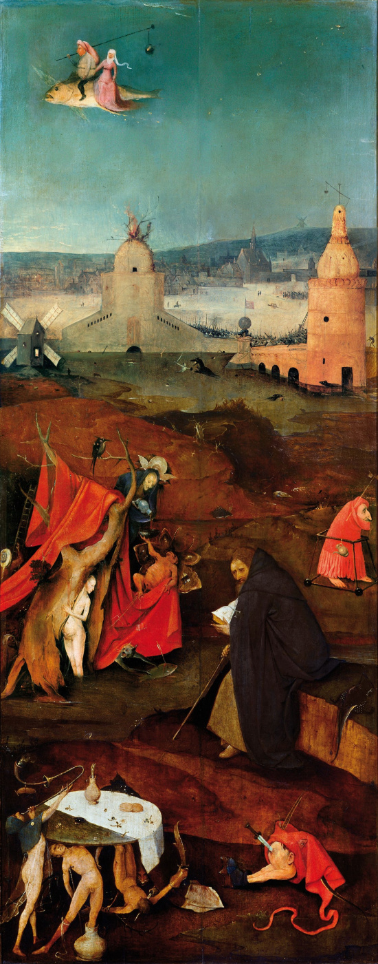 Hieronymus Bosch. The Temptation Of St. Anthony. Right wing of a triptych.