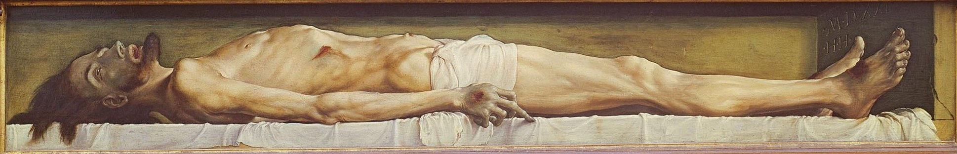 Hans Holbein the Younger. Dead Christ in the coffin