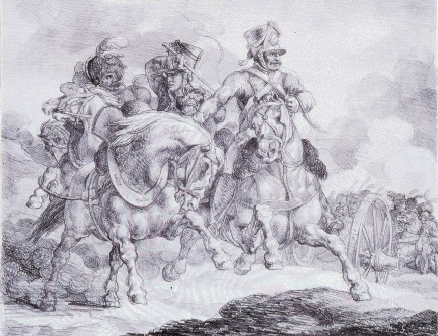 Théodore Géricault. Imperial Guard mounted artillerymen change positions
