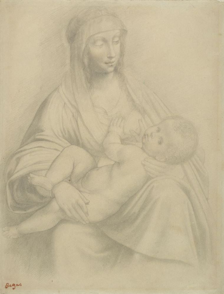 Автор картины мадонна с младенцем. Картины Эдгара Дега Мадонна. Энгр Наброски.