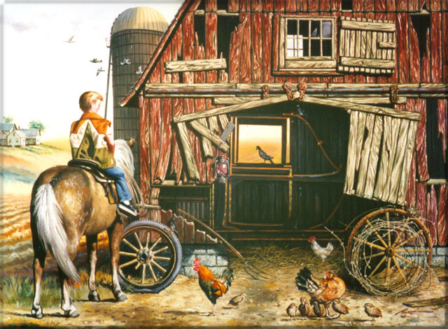 Donald Rust. Chickens and roosters