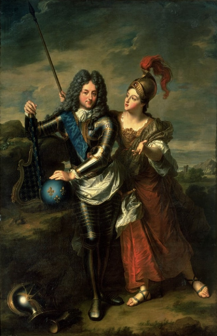 16511717 Jean-Baptiste Santerre France. Philip of Orleans as regent of France; he stands with his mistress, Madame de Paraber, representing Minerva, goddess of wisdom