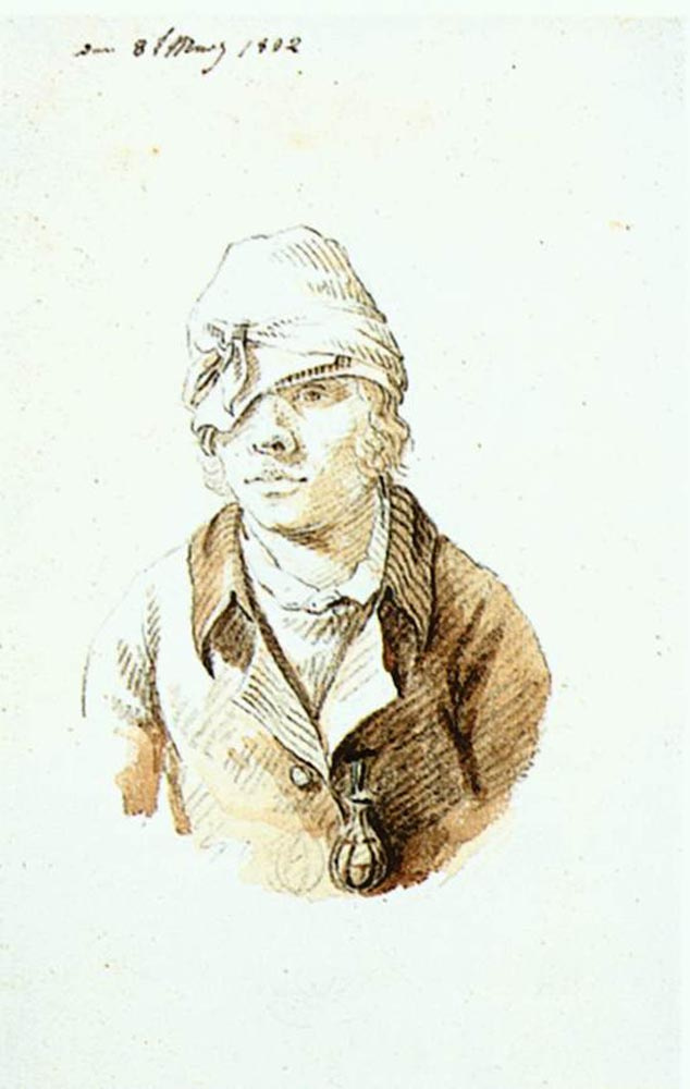 Caspar David Friedrich. Self-portrait with a tied head