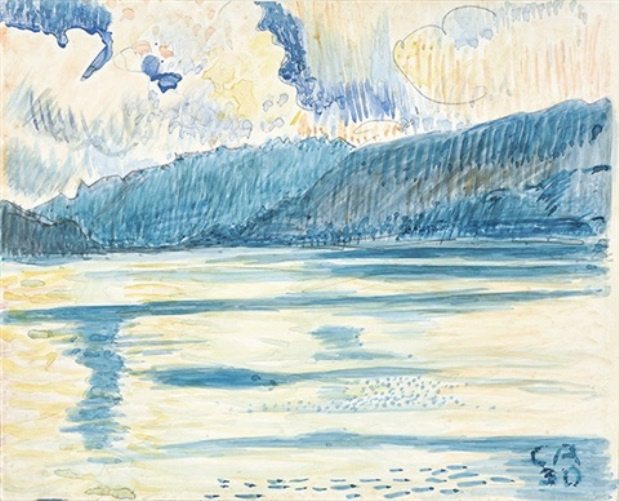 Cuno Amiet. Landscape with lake Thun