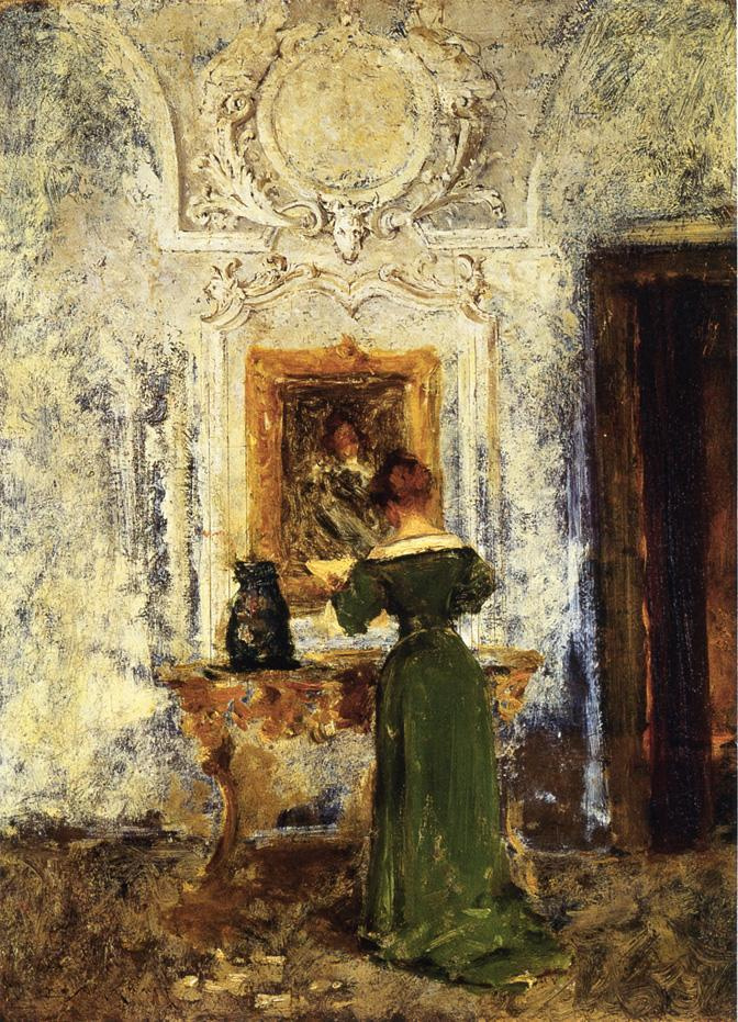 William Merritt Chase. The woman in the green dress