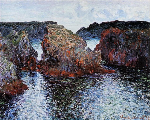 Rocks in Port Gul far 1886 81 65 cm by Claude Monet History