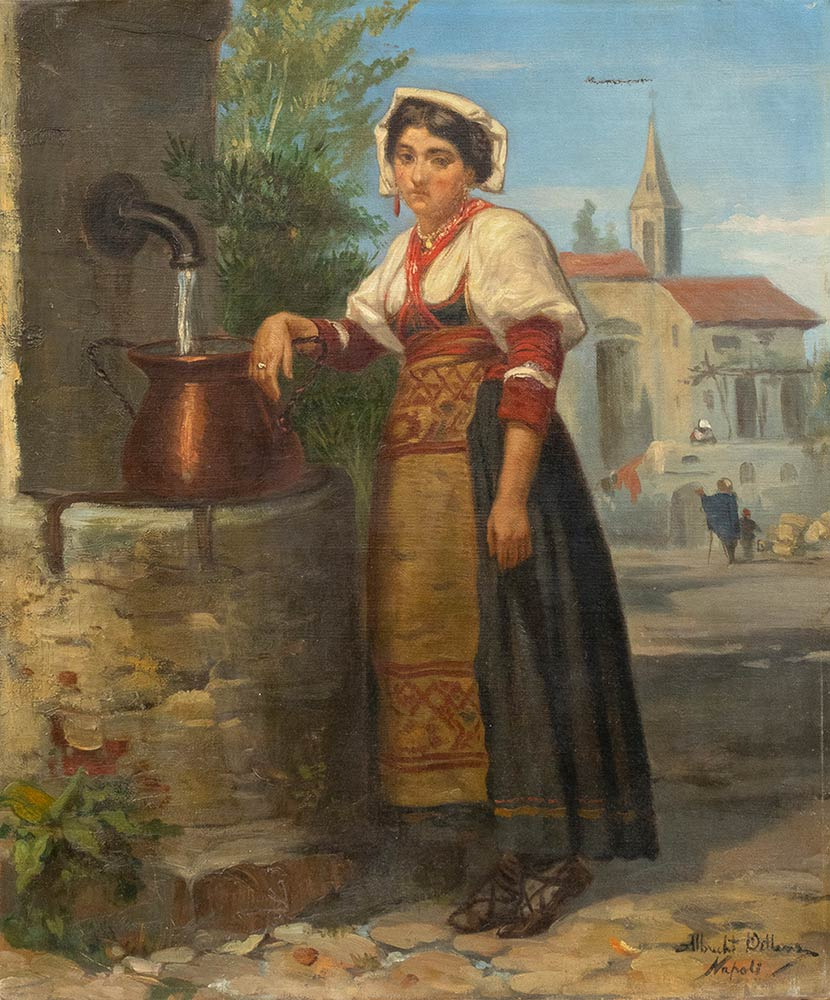 Unknown artist. Ciociaro woman at the fountain