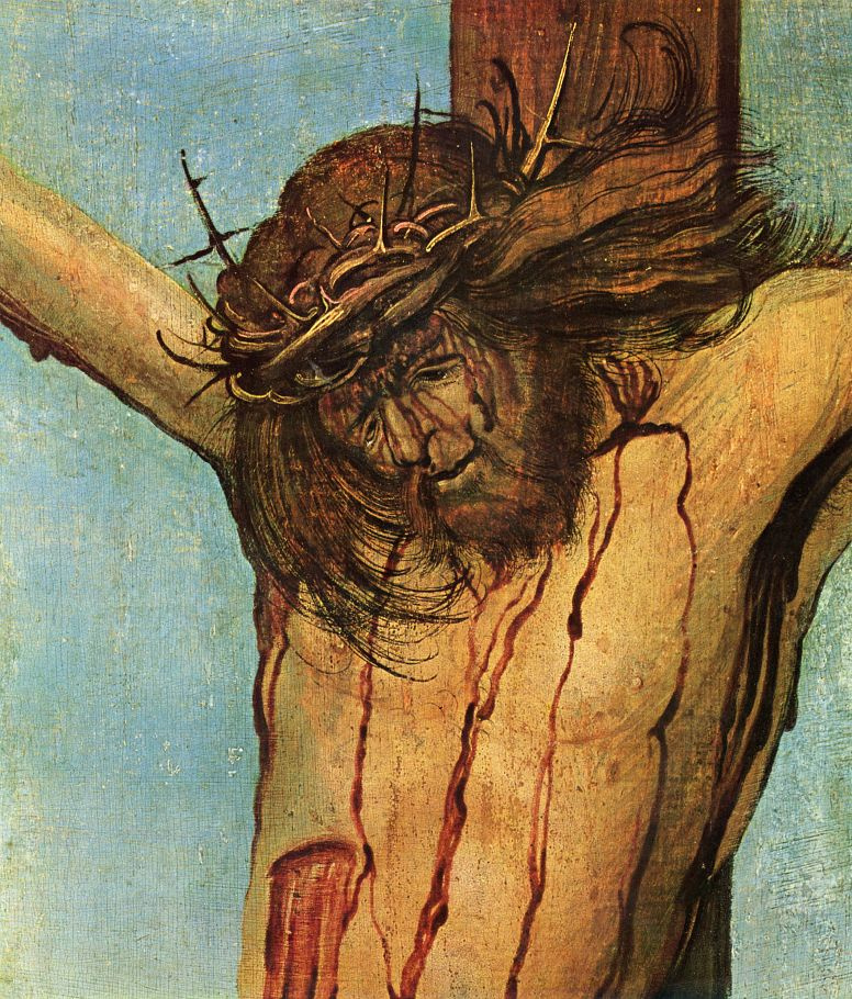 Albrecht Altdorfer. The crucified Christ with Mary and John, detail: Christ
