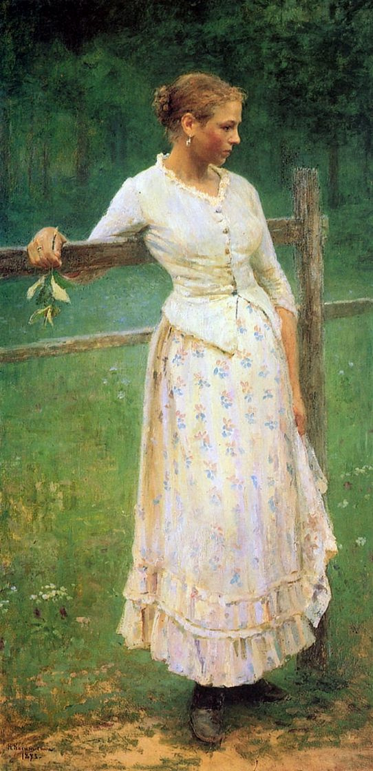 Nikolay Alekseevich Kasatkin. The girl at the fence