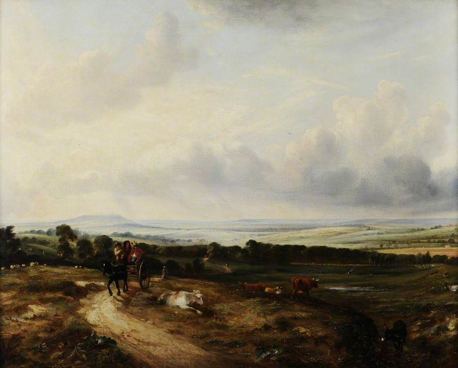John Constable. Hampstead Heath. Landscape with a cart