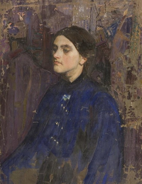 Alexander Ivanovich Savinov. Portrait of a woman in blue