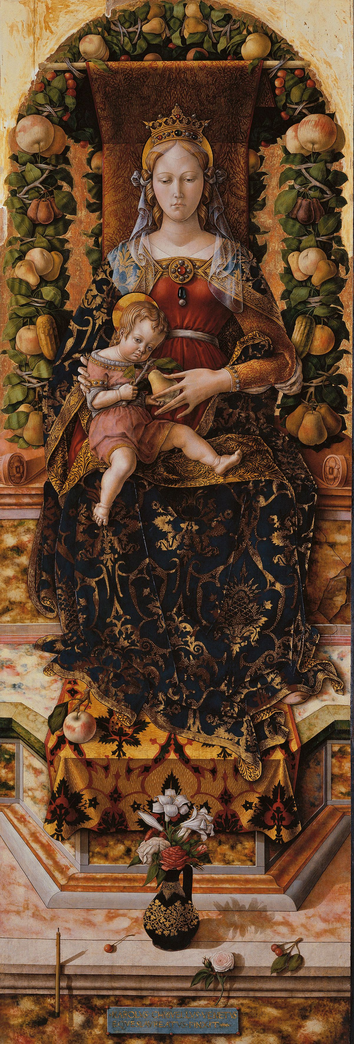 Carlo Crivelli. Madonna della Candelette. The altar of the Cathedral of Camerino