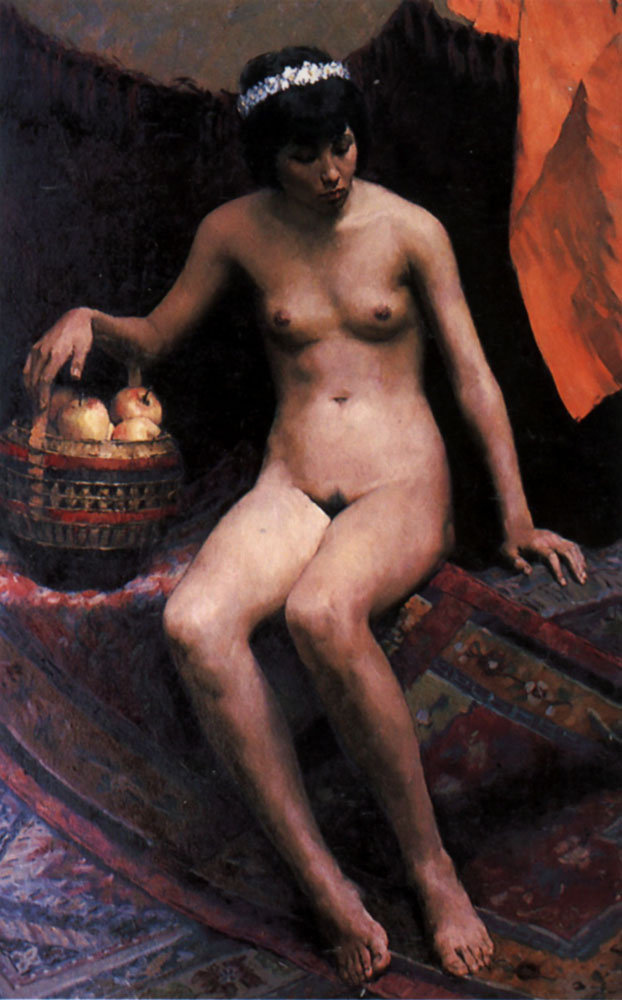 Tang Muli. Nude with apples