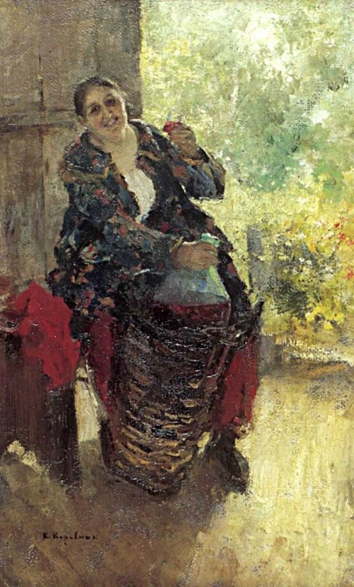 Konstantin Korovin. The hostess (Woman wine)