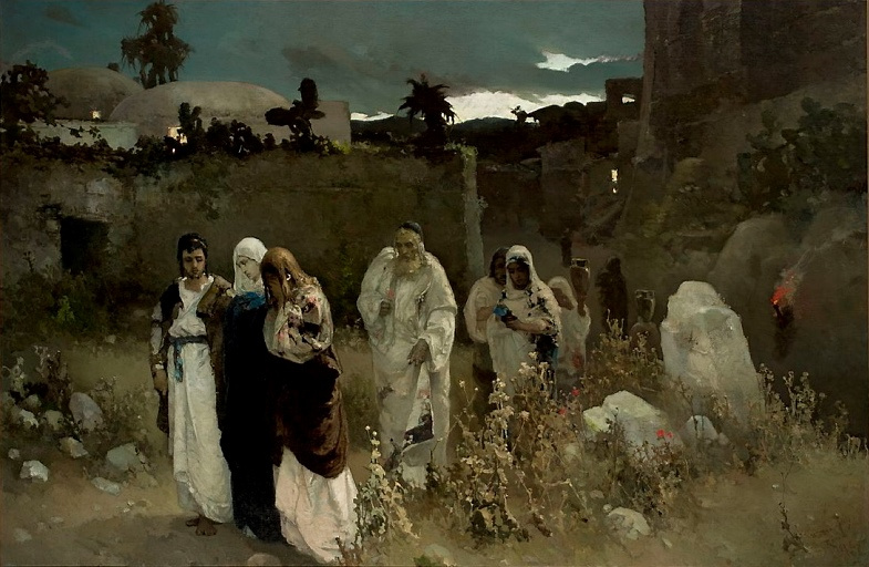 Wilhelm Kotarbinsky. The return from Calvary. Mary at the tomb of Christ