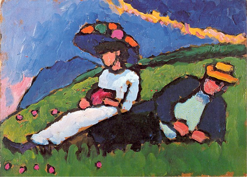Gabriele Münter. In the meadow. Marianna Vereffkin and Alexei Jawlensky