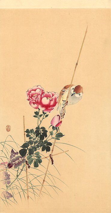 Ohara Koson. Pink flowers