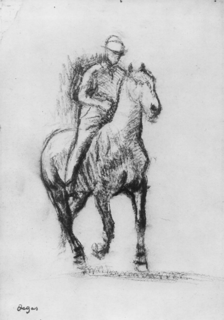 Всадник на коне карандашом