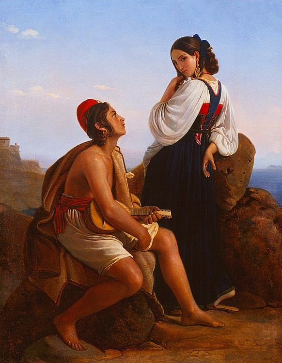 Louis Léopold Robert. Neapolitan fisherman with young woman from Ischia