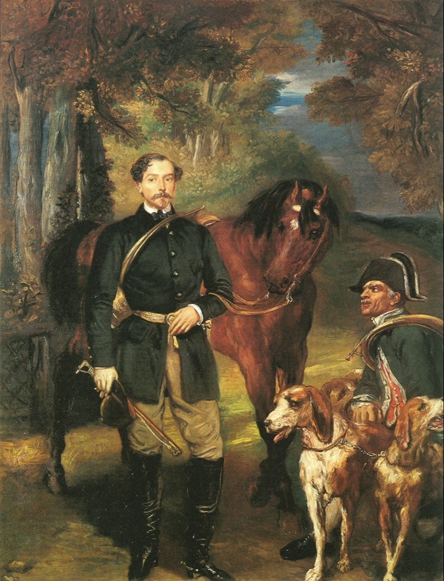 Theodore Chassiorio. Portrait of Oscar de Rancicourt on the hunt