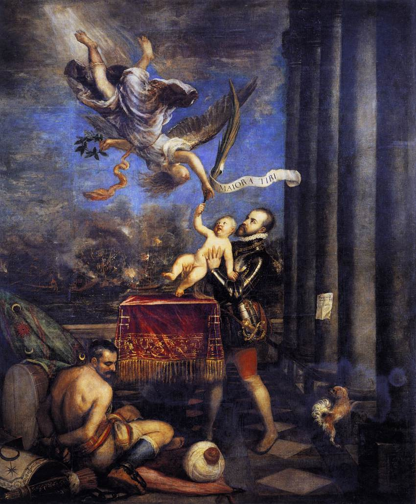 The offering of Philip II (Philippe II shows angel son, the Infante Fernando)