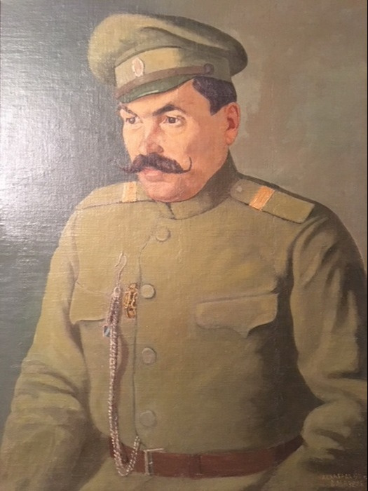 Ilya Moiseevich Mazel (1900 - 1967). Portrait of Alexei Komarov in uniform, Askhabad.