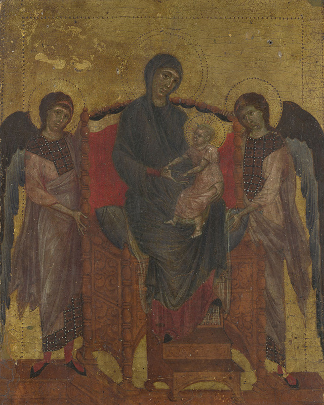 Cimabue (Chenny di Pepo). Mother of God with baby and two angels