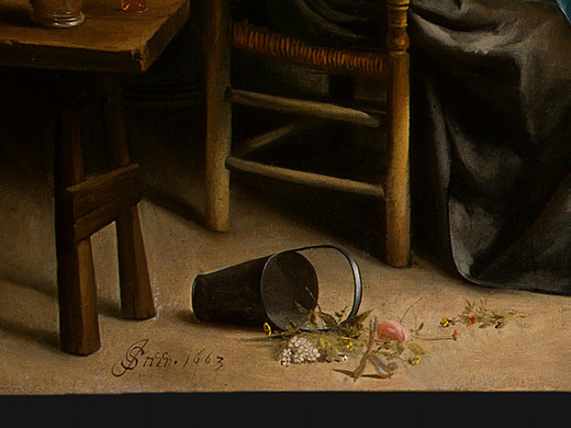 Jan Steen. Dancing couple (detail 4)