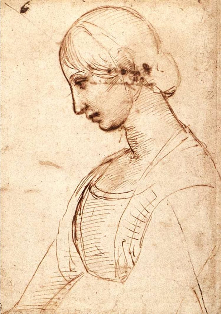 Raphael Sanzio. Head of a young woman in profile