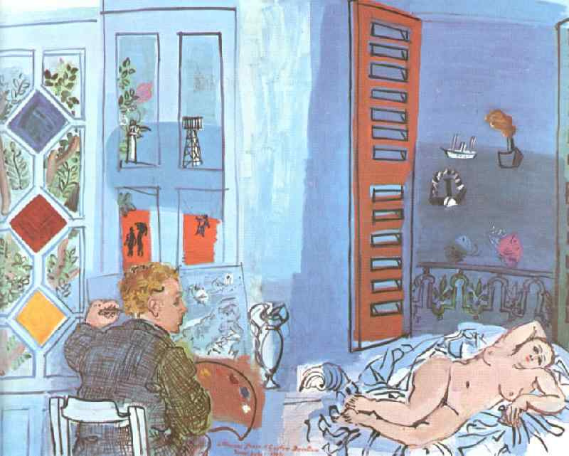 Raoul Dufy. The artist and his model in the Studio