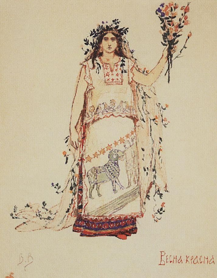 Viktor Vasnetsov. Spring-Red. Costume design for the Opera N.. Rimsky-Korsakov "The Snow Maiden"