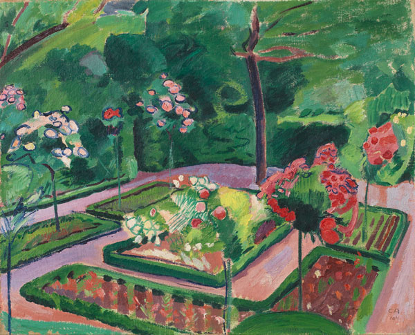 Cuno Amiet. The flower bed in the garden, Oswald