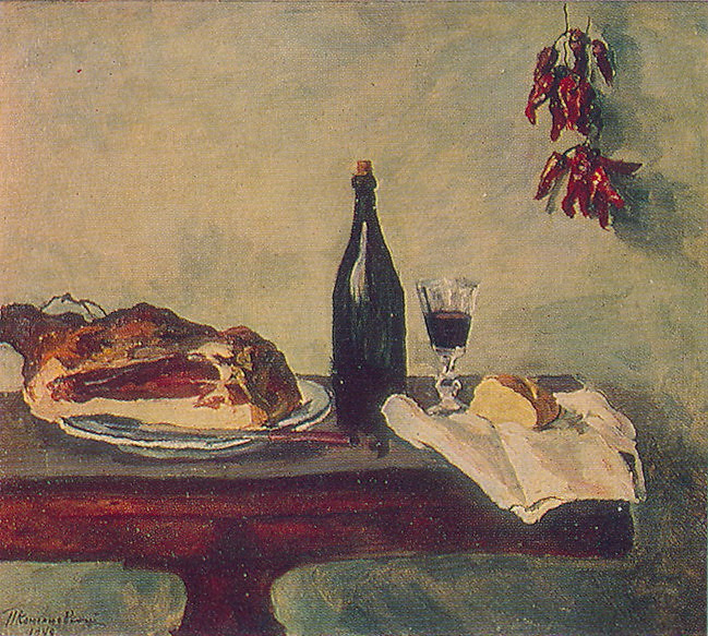Вино и хлеб картина