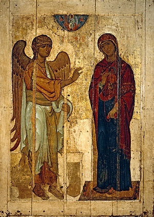 Russian Icon. The Annunciation Of Ustyug