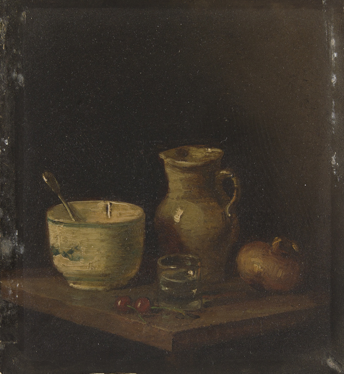 Jean Baptiste Simeon Chardin. Still life with a clay jug, a bowl and vegetables