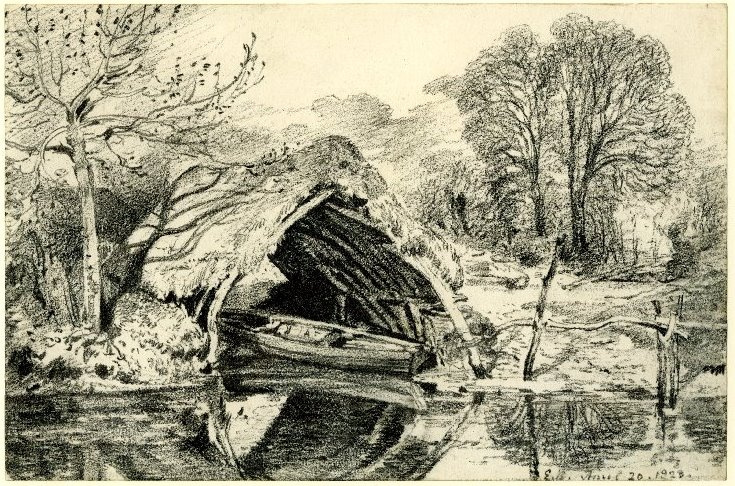 John Constable. Straw hut for the boat