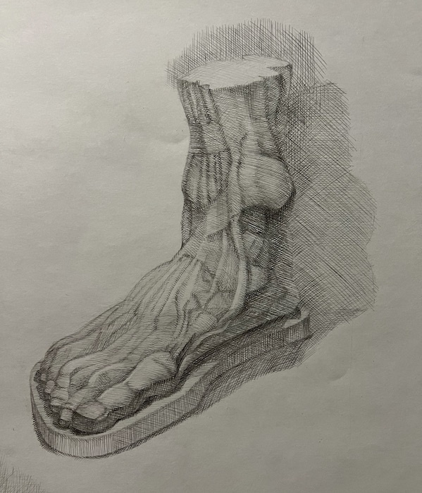 Larissa Lukaneva. The foot of the ecorchette. Foreshortening 2.