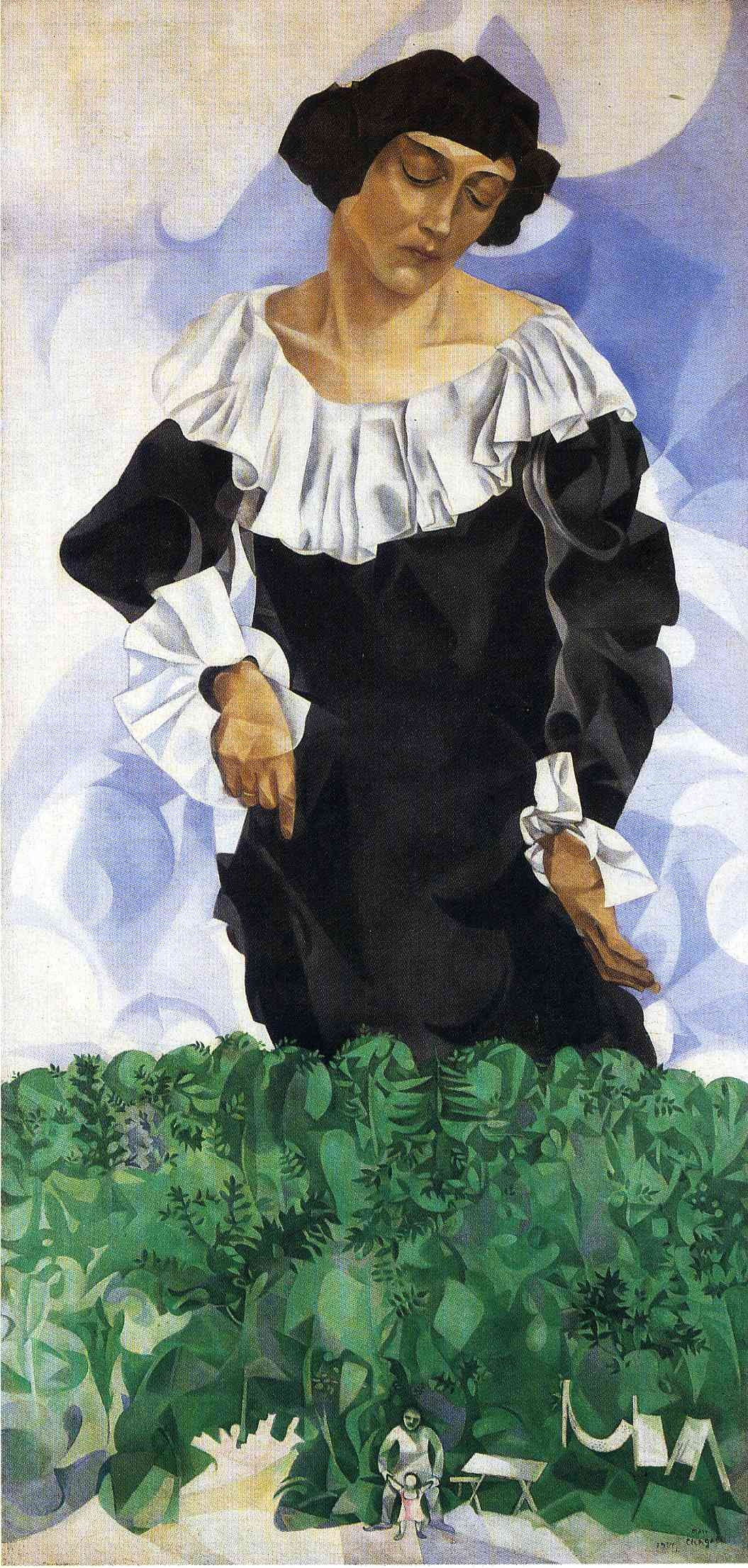 Marc Chagall, Bella with white collar, 1917, private collection