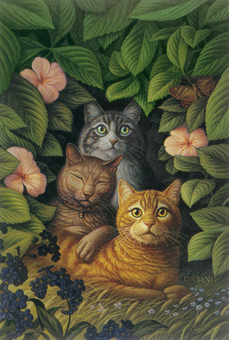 Daniel Craig. Three cats