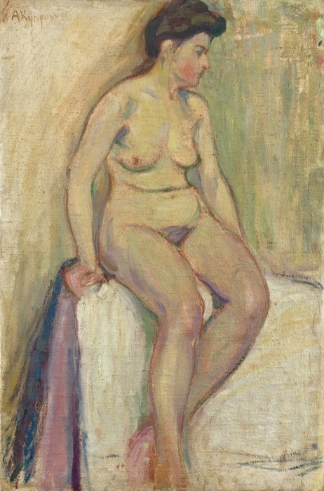 Alexander Vasilyevich Kuprin 1880 - 1960. Sitting naked